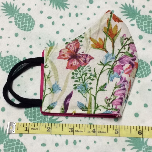Rustic floral butterfly face mask handmade - Picture 6 of 7